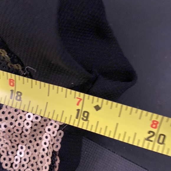 FASHION EXIT - vest tank: black sequins w gold sequin skulls, sheer rear - L - Picture 7 of 16